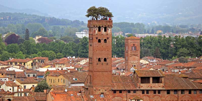 Lucca, Torre Guinigi, piazza dell'Anfiteatro